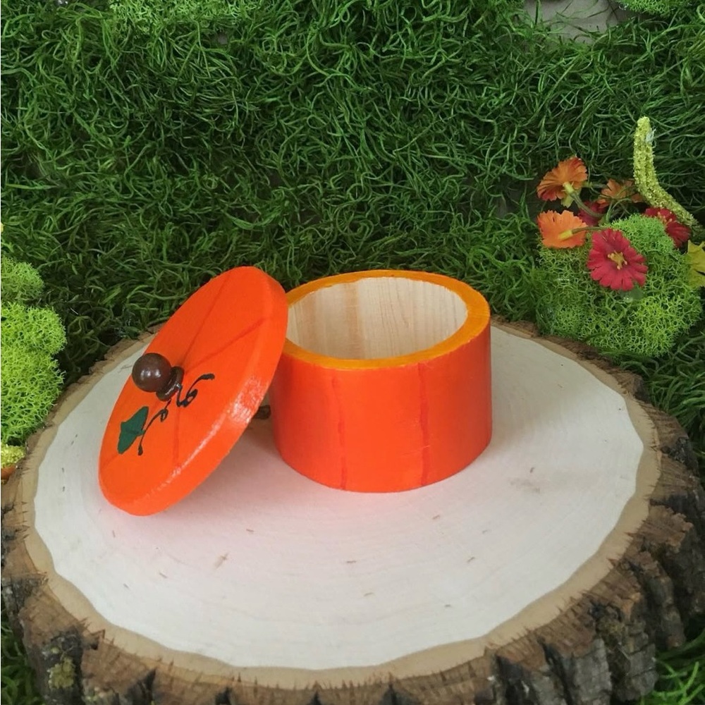 Hand Crafted pumpkin trinket box